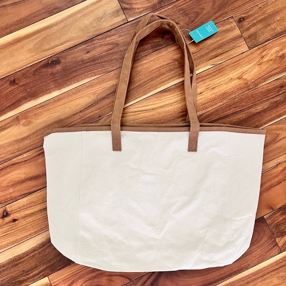 NWT Maurices Cotton USA American Flag Preppy Beach Bag Tote Costal Casual - Picture 3 of 10